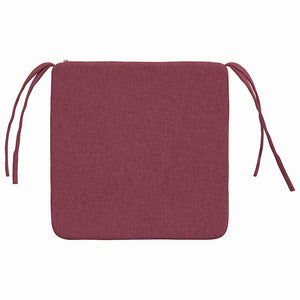 vidaXL Seat Pads 4 pcs Wine Red 40 x 40 x 3 cm Fabric