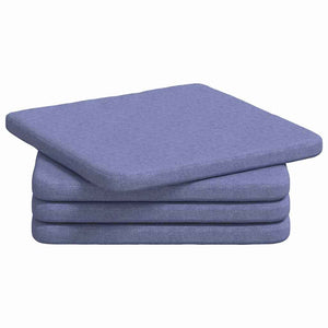 vidaXL Seat Cushions 4 pcs Denim Blue 40 x 40 x 3 cm Fabric