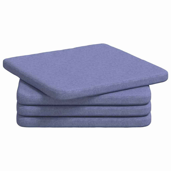 vidaXL Seat Cushions 4 pcs Denim Blue 40 x 40 x 3 cm Fabric