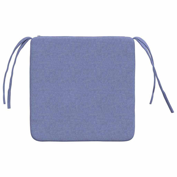 vidaXL Seat Cushions 4 pcs Denim Blue 40 x 40 x 3 cm Fabric