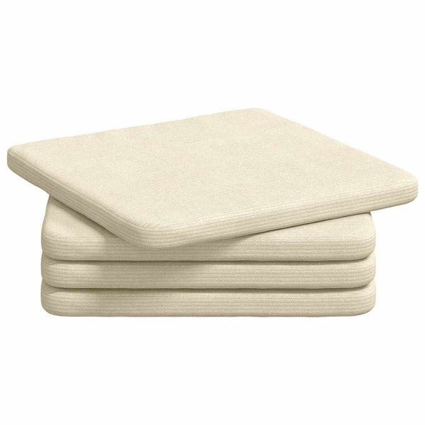 vidaXL Seat Cushions 4 pcs Cream 40 x 40 x 3 cm Corduroy