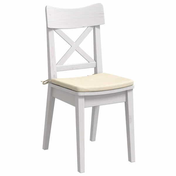vidaXL Seat Cushions 4 pcs Cream 40 x 40 x 3 cm Corduroy
