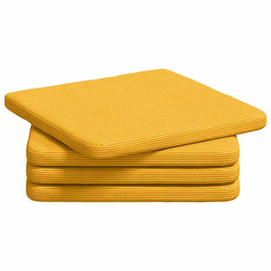vidaXL Seat Cushions 4 pcs Light Yellow 40 x 40 x 3 cm Corduroy
