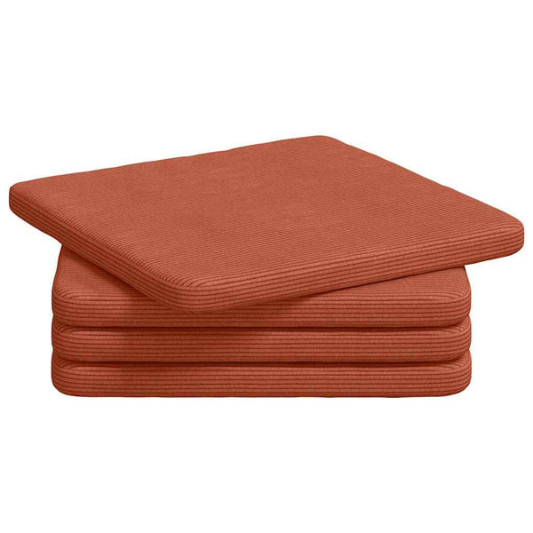 vidaXL Seat Cushions 4 pcs Red-Orange 40 x 40 x 3 cm Cord Fabric