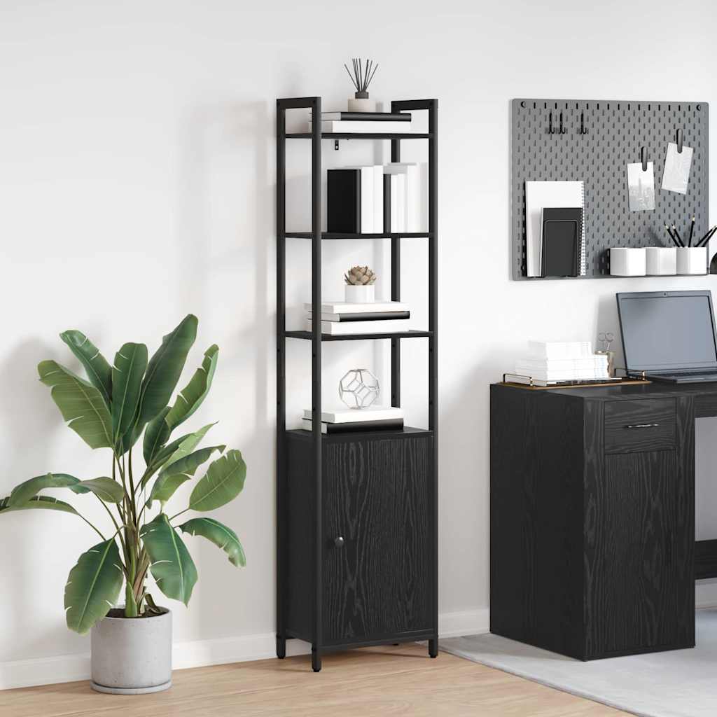 vidaXL Bookshelf Black Oak Look 40 x 24 x 161 cm Engineered Wood