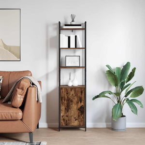 vidaXL Bookcase Smoked Oak 40 x 24 x 161 cm Engineered Wood