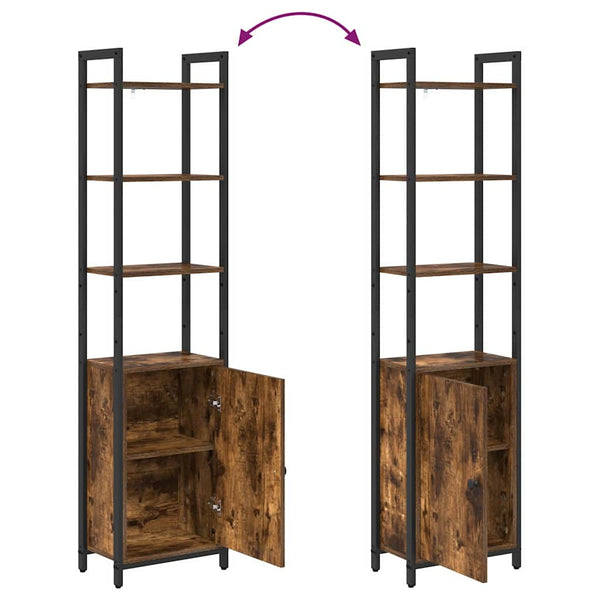 vidaXL Bookcase Smoked Oak 40 x 24 x 161 cm Engineered Wood