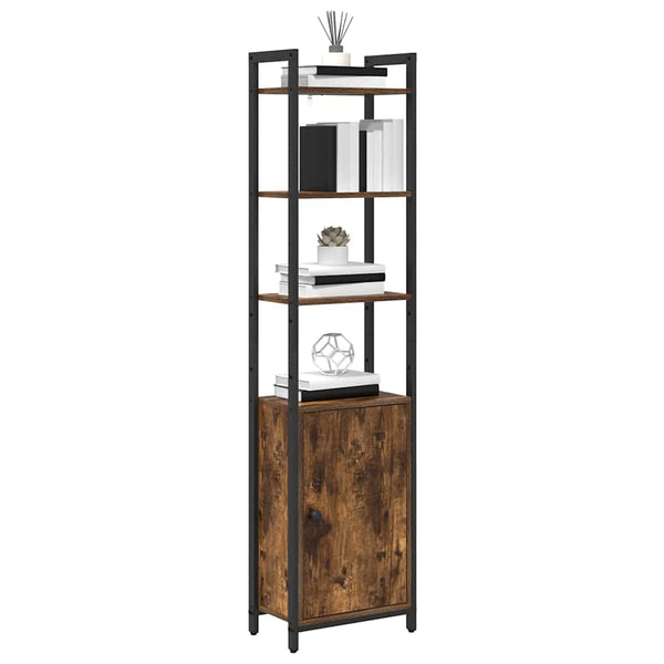 vidaXL Bookcase Smoked Oak 40 x 24 x 161 cm Engineered Wood