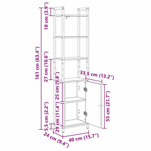 vidaXL Bookshelf Artisan Oak 40 x 24 x 161 cm Engineered Wood