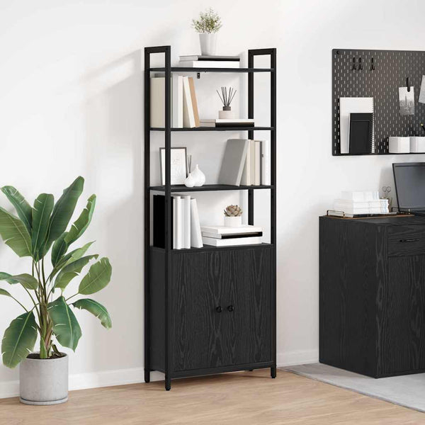 vidaXL Bookcase Black Oak Look 60 x 24 x 161 cm Engineered Wood