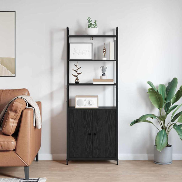 vidaXL Bookcase Black Oak Look 60 x 24 x 161 cm Engineered Wood