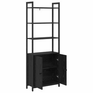 vidaXL Bookcase Black Oak Look 60 x 24 x 161 cm Engineered Wood