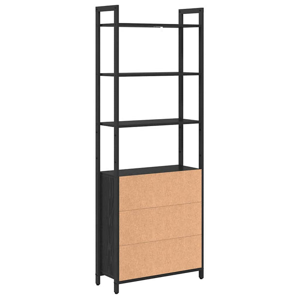 vidaXL Bookcase Black Oak Look 60 x 24 x 161 cm Engineered Wood