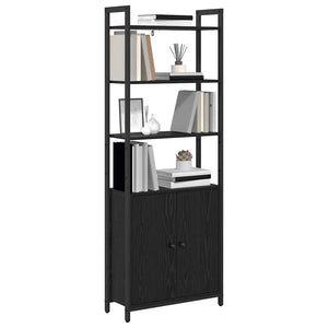 vidaXL Bookcase Black Oak Look 60 x 24 x 161 cm Engineered Wood