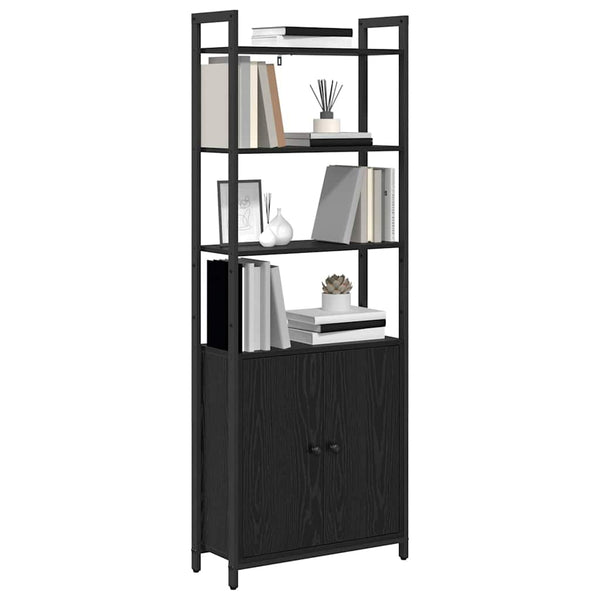 vidaXL Bookcase Black Oak Look 60 x 24 x 161 cm Engineered Wood