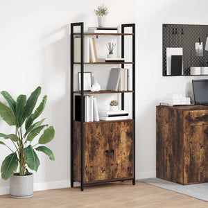 vidaXL Bookshelf Smoked Oak 60 x 24 x 161 cm Engineered Wood