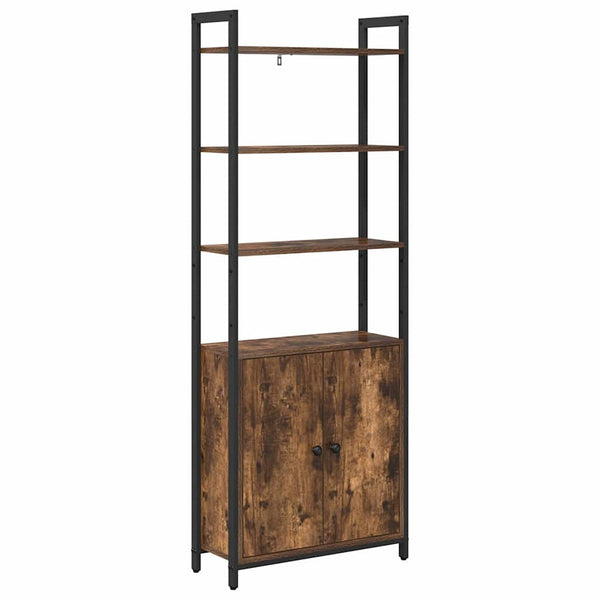 vidaXL Bookshelf Smoked Oak 60 x 24 x 161 cm Engineered Wood