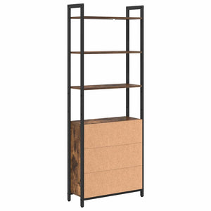vidaXL Bookshelf Smoked Oak 60 x 24 x 161 cm Engineered Wood