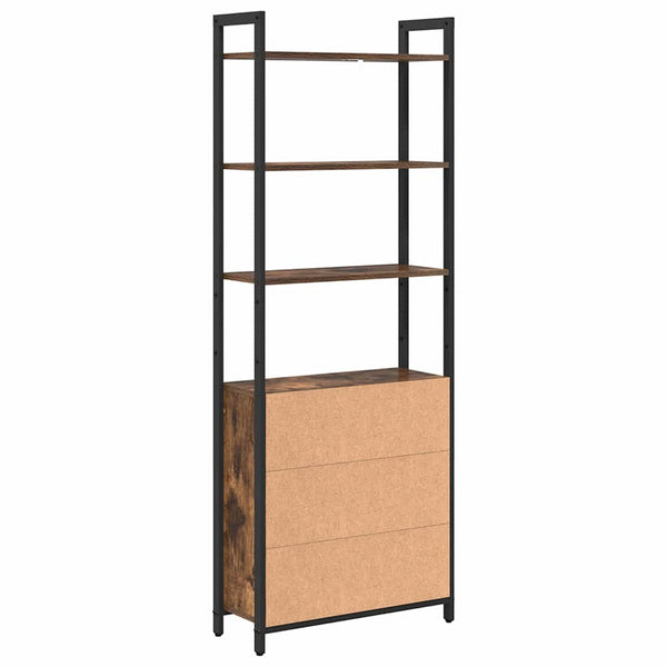 vidaXL Bookshelf Smoked Oak 60 x 24 x 161 cm Engineered Wood
