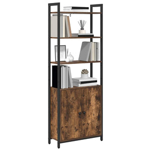 vidaXL Bookshelf Smoked Oak 60 x 24 x 161 cm Engineered Wood