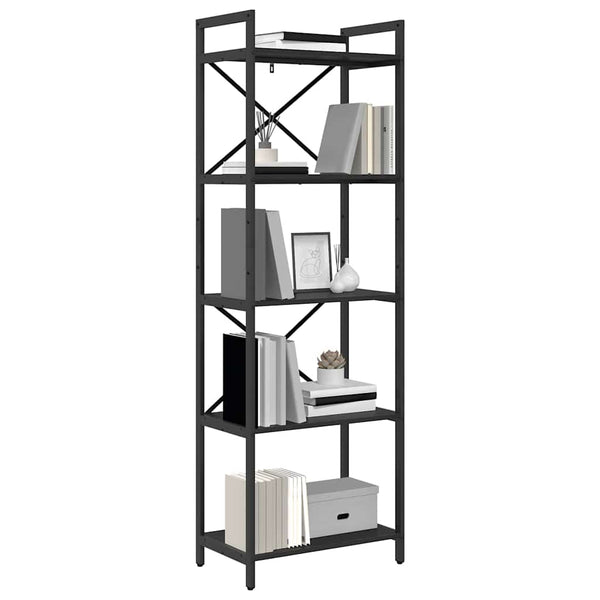 vidaXL Bookcase Black Oak Look 56 x 34 x 171 cm Engineered Wood