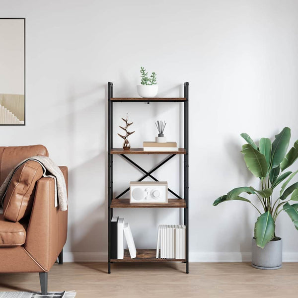 vidaXL Bookshelf Smoked Oak 56 x 34 x 133.5 cm Engineered Wood