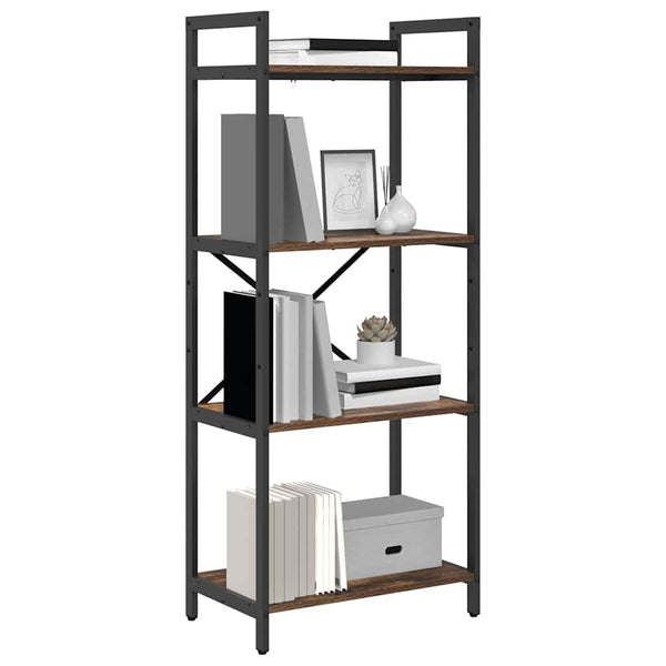 vidaXL Bookshelf Smoked Oak 56 x 34 x 133.5 cm Engineered Wood