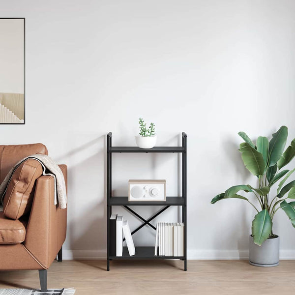 vidaXL Bookcase Black Oak Look 56 x 34 x 96 cm Engineered Wood
