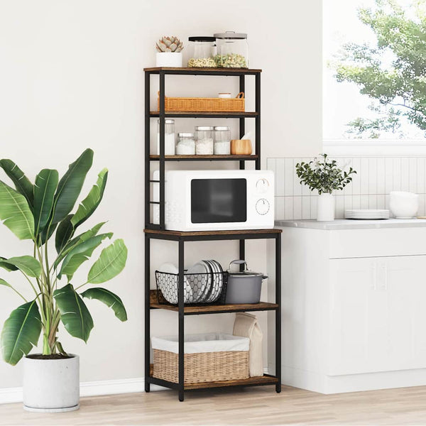 vidaXL Kitchen Shelf Smoked Oak 60 x 40 x 168 cm Engineered Wood