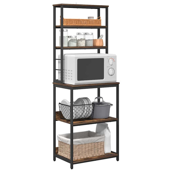 vidaXL Kitchen Shelf Smoked Oak 60 x 40 x 168 cm Engineered Wood