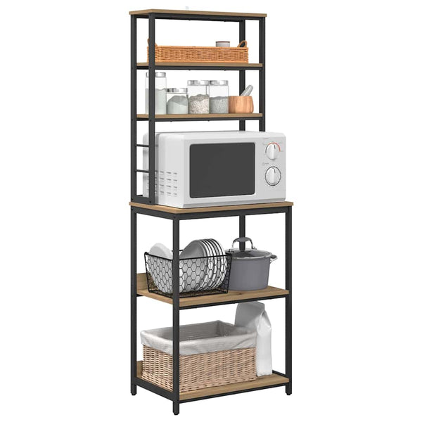 vidaXL Kitchen Rack Artisan Oak 60 x 40 x 168 cm Engineered Wood