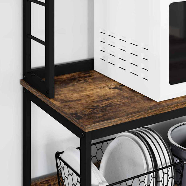 vidaXL Kitchen Shelf Smoked Oak 80 x 40 x 168 cm Engineered Wood
