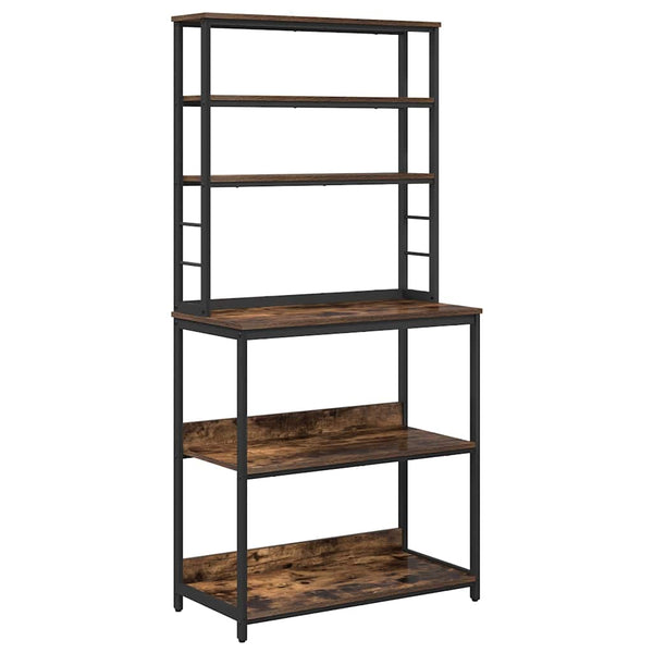 vidaXL Kitchen Shelf Smoked Oak 80 x 40 x 168 cm Engineered Wood