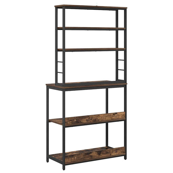 vidaXL Kitchen Shelf Smoked Oak 80 x 40 x 168 cm Engineered Wood