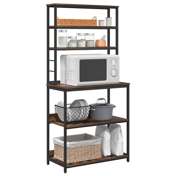 vidaXL Kitchen Shelf Smoked Oak 80 x 40 x 168 cm Engineered Wood