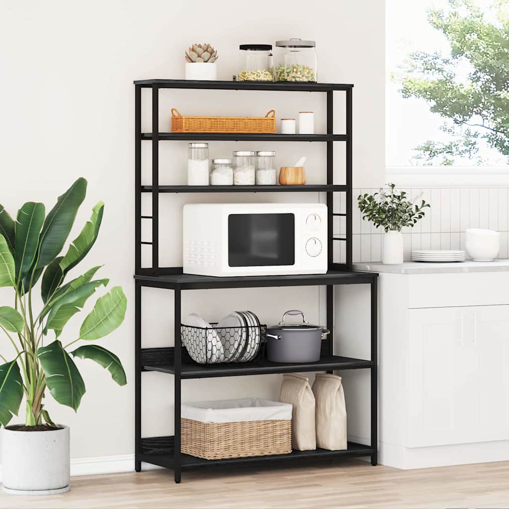 vidaXL Kitchen Shelf Black Oak Look 100 x 40 x 168 cm