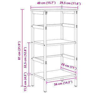 vidaXL Bookcase Smoked Oak 40 x 29.5 x 81 cm Engineered Wood