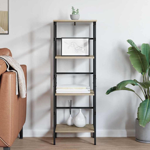 vidaXL Bookcase Sonoma Oak 40 x 29.5 x 115 cm Engineered Wood