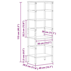 vidaXL Bookcase Sonoma Oak 40 x 29.5 x 115 cm Engineered Wood