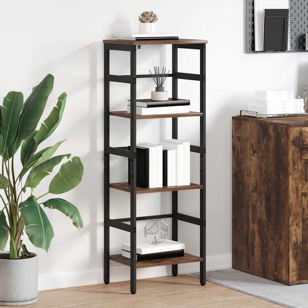 vidaXL Bookcase Smoked Oak 40 x 29.5 x 115 cm Engineered Wood