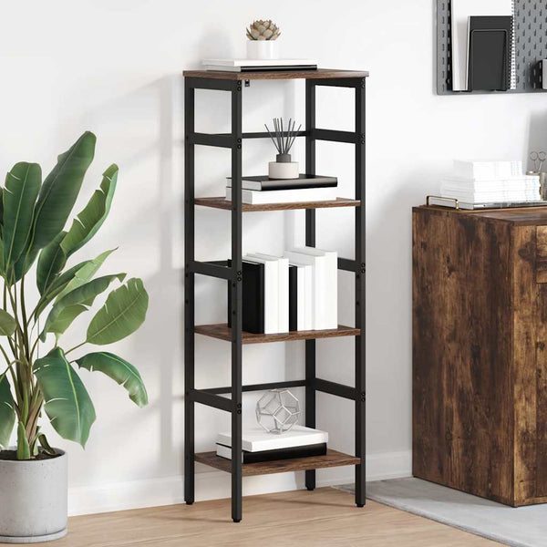 vidaXL Bookcase Smoked Oak 40 x 29.5 x 115 cm Engineered Wood