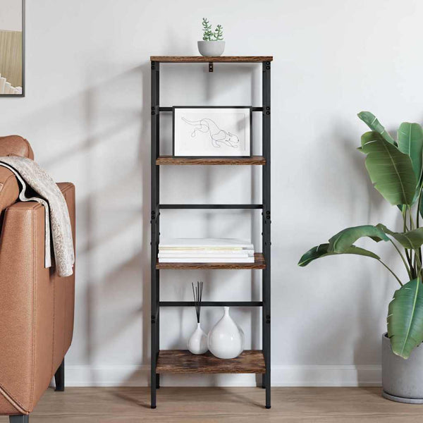 vidaXL Bookcase Smoked Oak 40 x 29.5 x 115 cm Engineered Wood