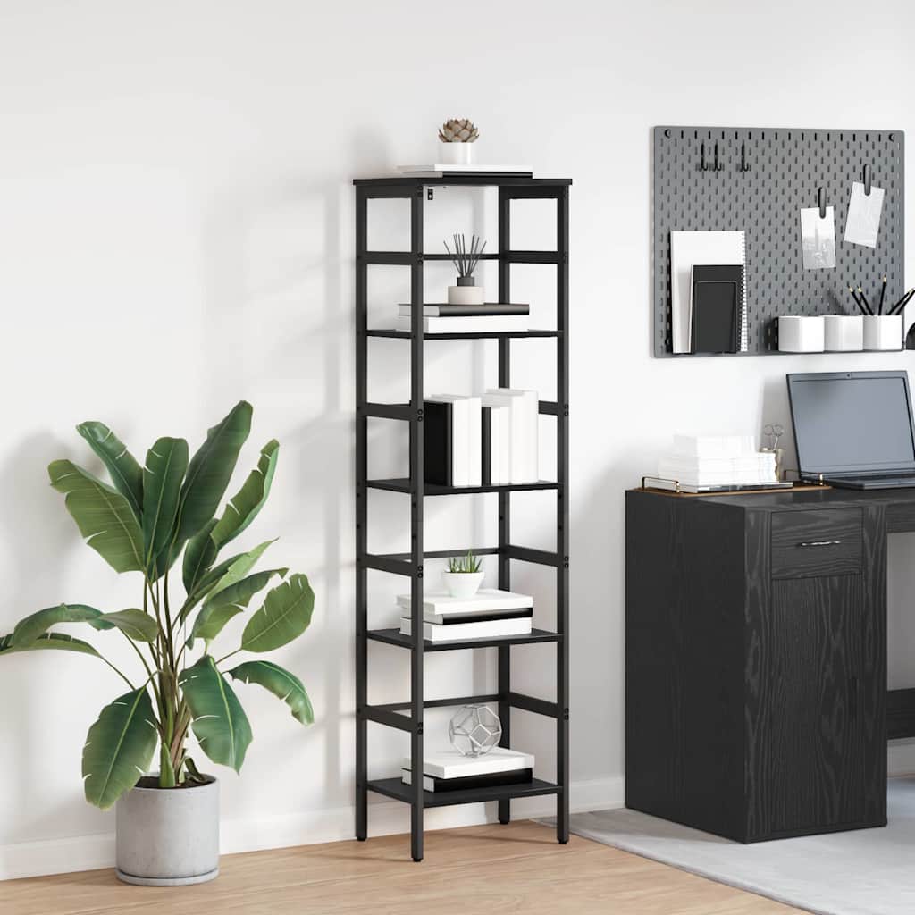 vidaXL Bookshelf Black Oak Look 40 x 29.5 x 149 cm