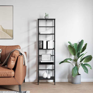 vidaXL Bookshelf Black Oak Look 40 x 29.5 x 149 cm