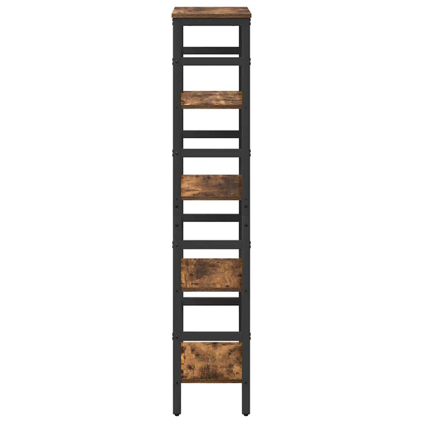 vidaXL Bookshelf Smoked Oak 40 x 29.5 x 149 cm Engineered Wood