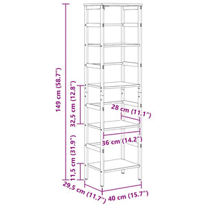 vidaXL Bookshelf Smoked Oak 40 x 29.5 x 149 cm Engineered Wood