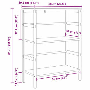 vidaXL Bookshelf Sonoma Oak 60 x 29.5 x 81 cm Engineered Wood