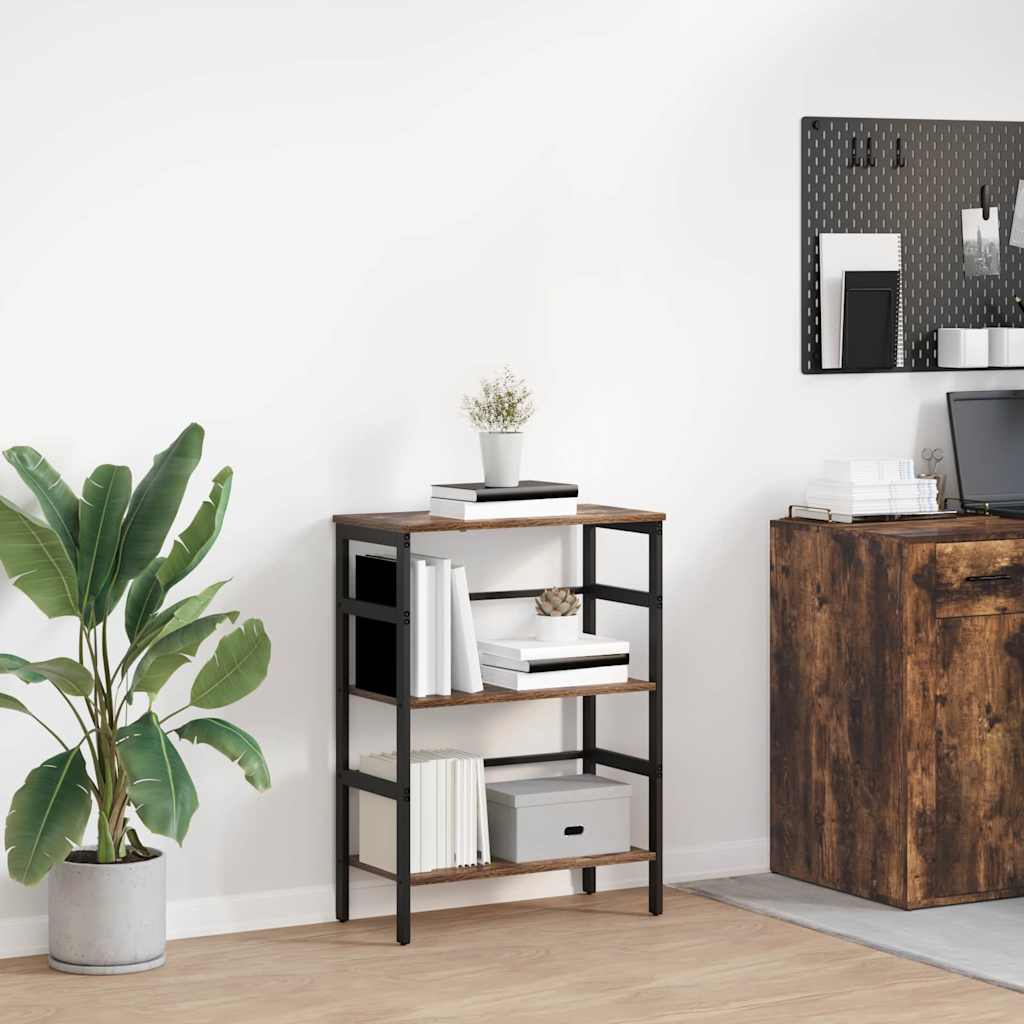 vidaXL Bookshelf Smoked Oak 60 x 29.5 x 81 cm Engineered Wood