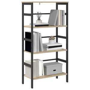 vidaXL Bookcase Sonoma Oak 60 x 29.5 x 115 cm Engineered Wood