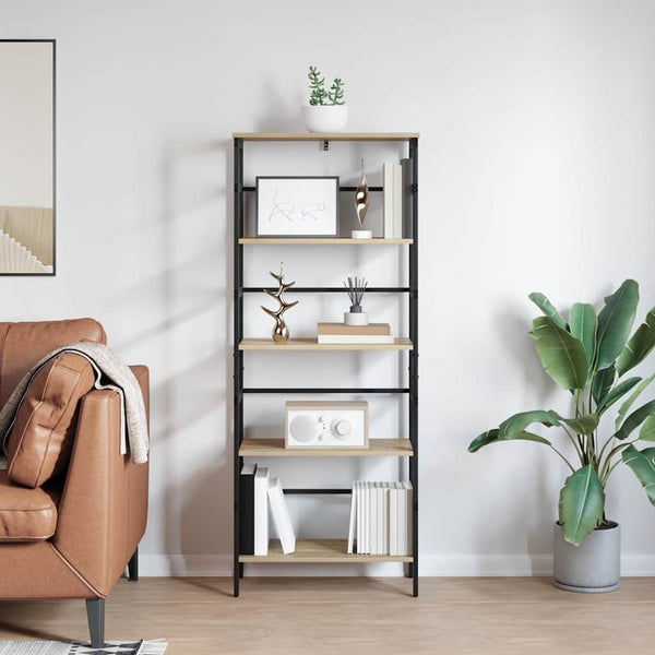 vidaXL Sonoma Oak Bookcase 60 x 29.5 x 149 cm Engineered Wood